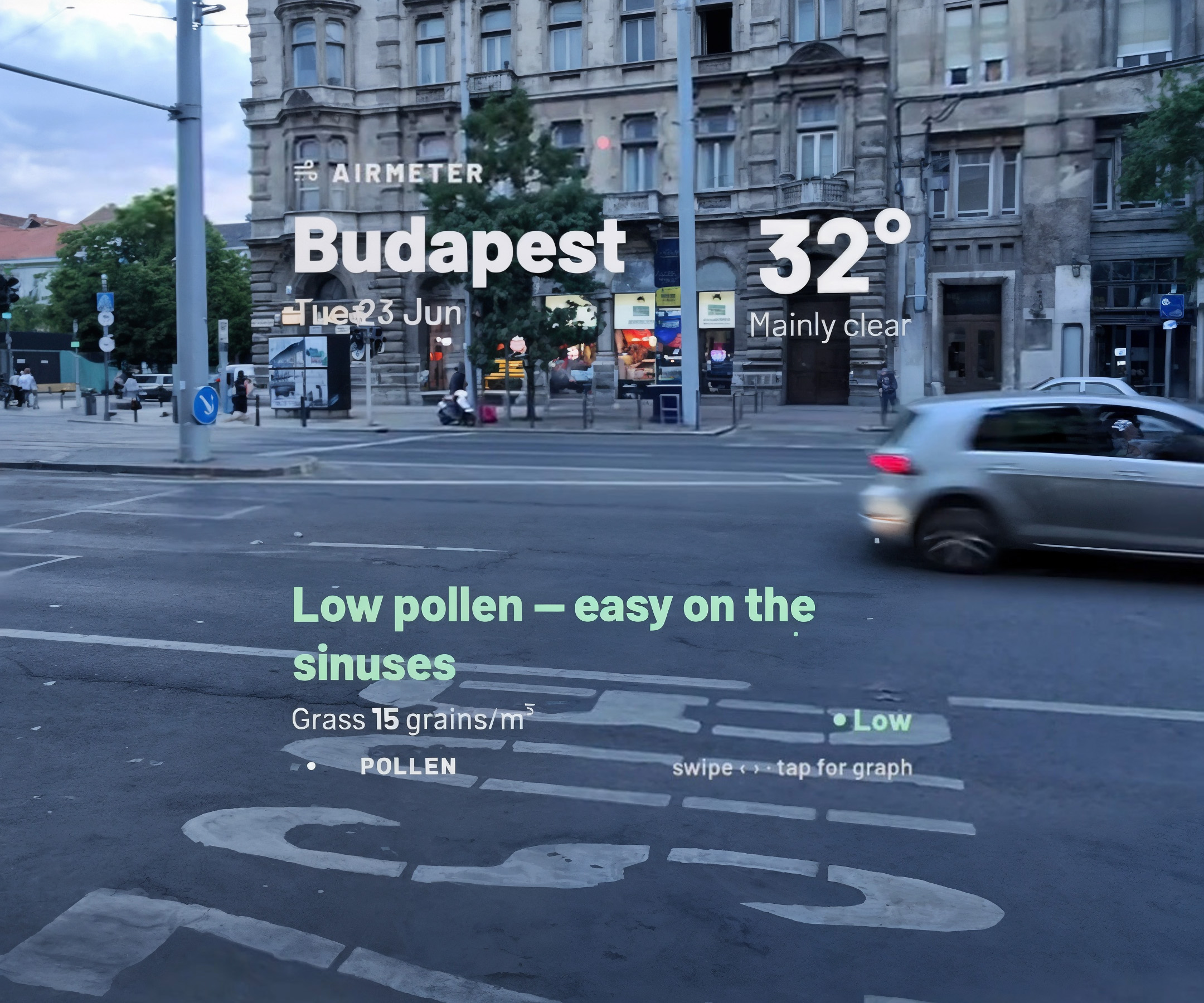 Airmeter AR pollution overlay in East London